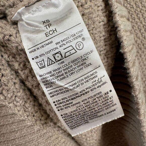 Old Navy Beige Taupe Natural Loose Textured Tunic Knit Sweater XS - Picture 6 of 11